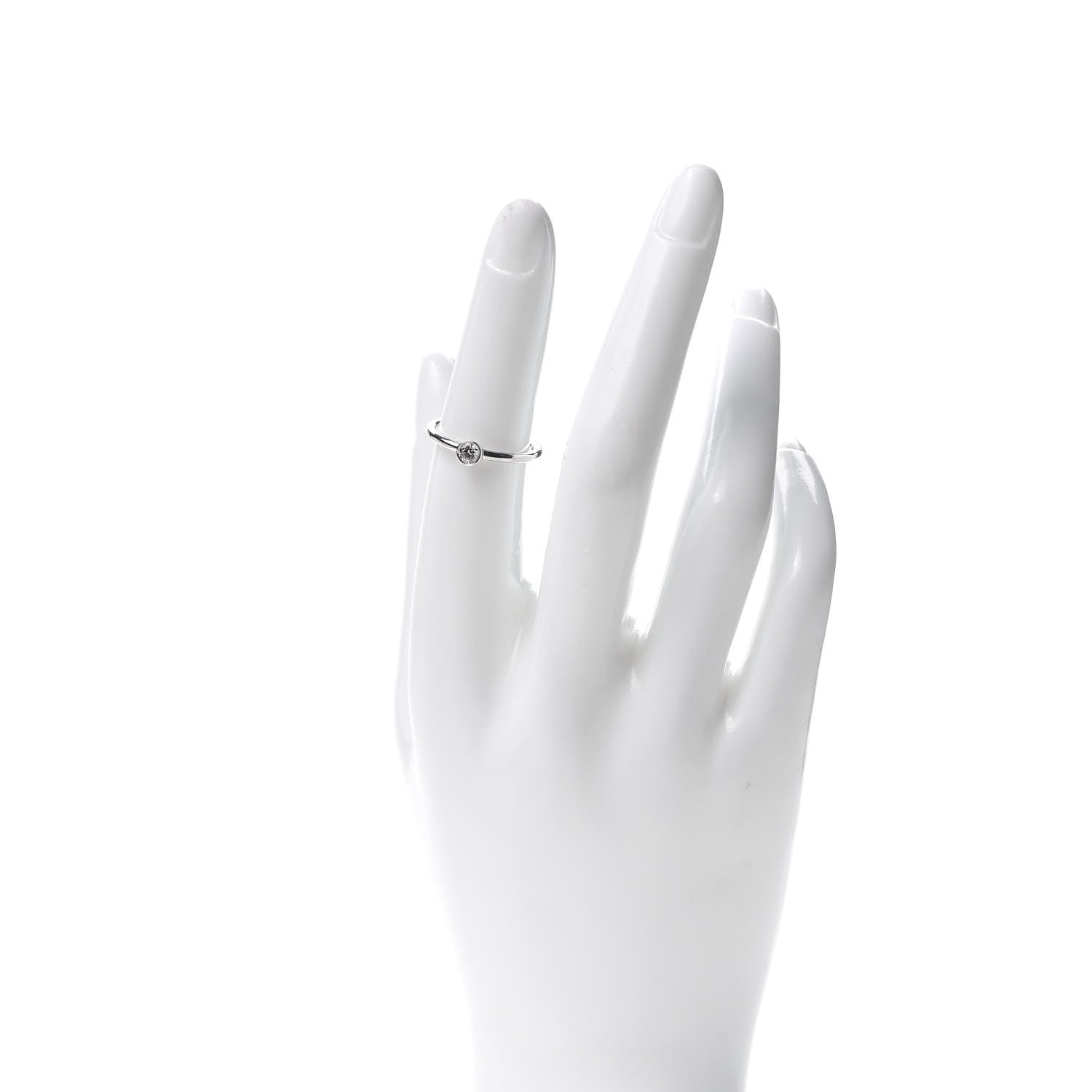 Tiffany Platinum Diamond .16ct Bezet Ring 50 5.5 2 of 5