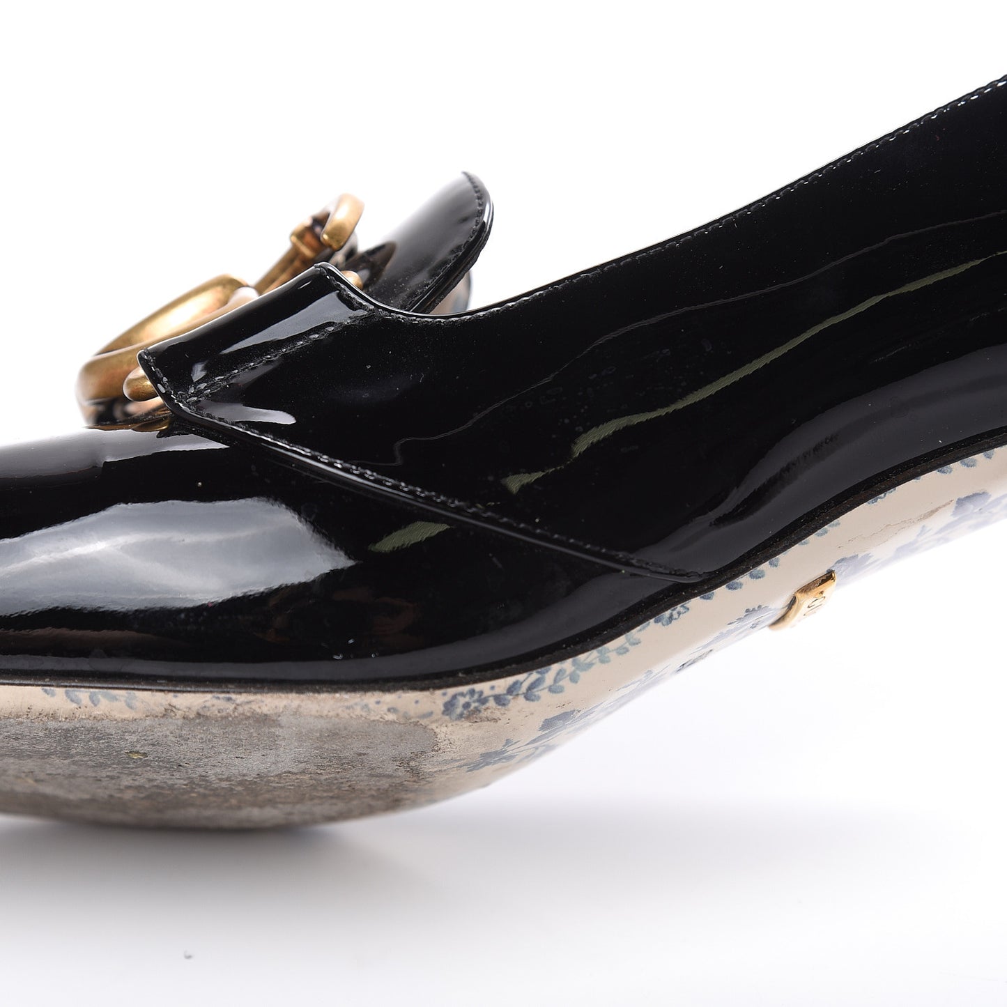 Vernice GG Victoire 55mm Loafer Pumps 39 Black