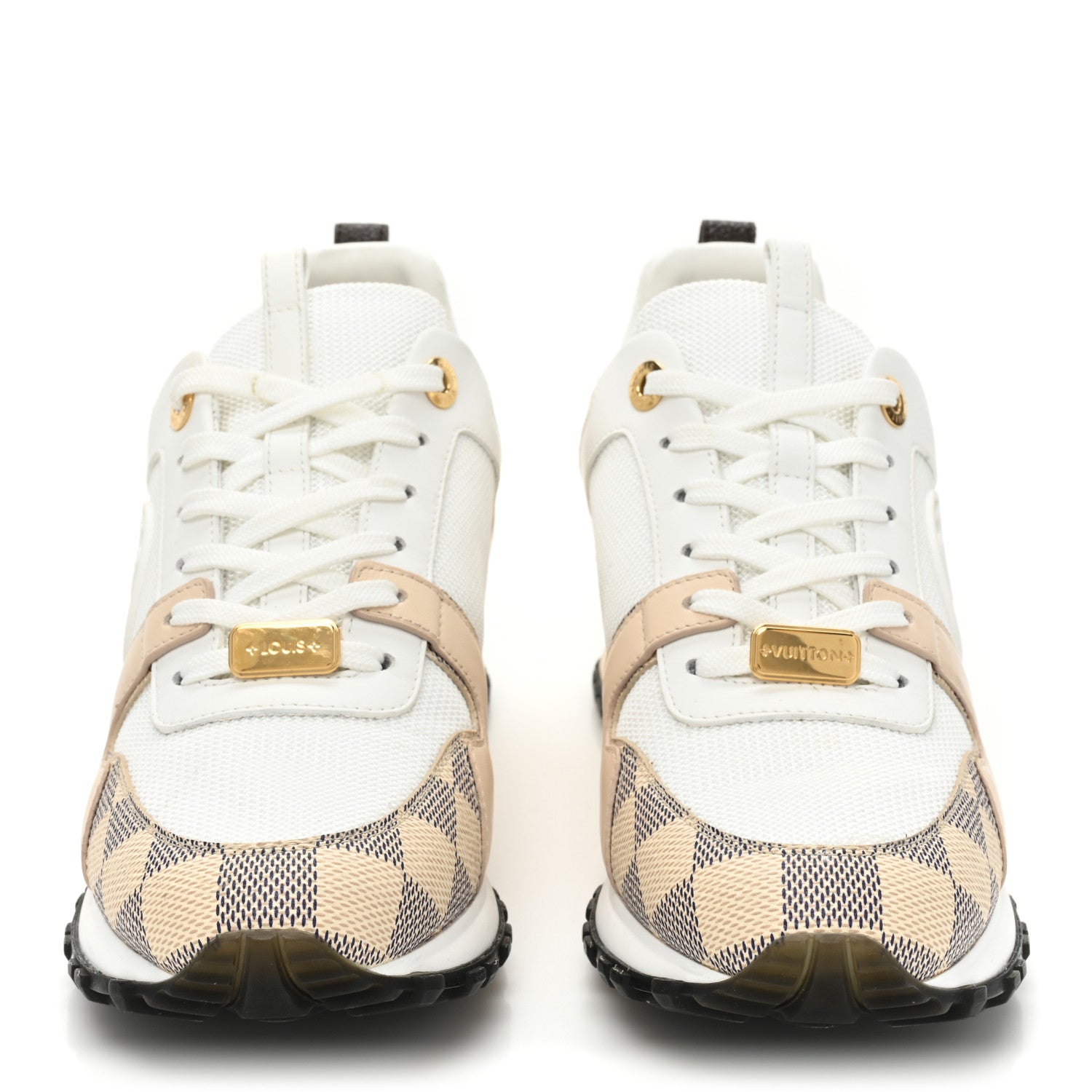 Louis Vuitton Calfskin Damier Azur Run Away Sneakers 37.5 White 2 of 13