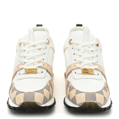 Louis Vuitton Calfskin Damier Azur Run Away Sneakers 37.5 White 2 of 13