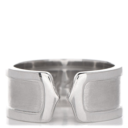 Cartier 18K White Gold 10mm Logo De Ring 60 9.5 1 of 4