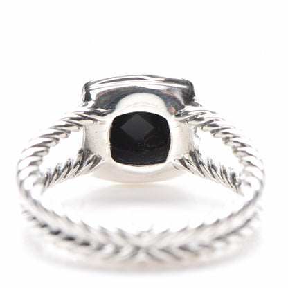 David Yurman Sterling Silver Diamond Black Onyx 7mm Petite Albion Ring 54 6.75 5 of 5