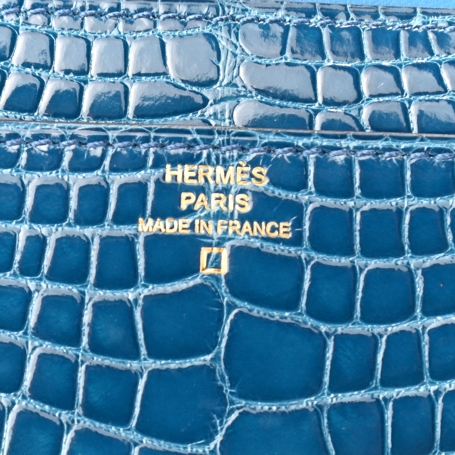Hermes Shiny Alligator Constance Wallet Mykonos 6 of 9