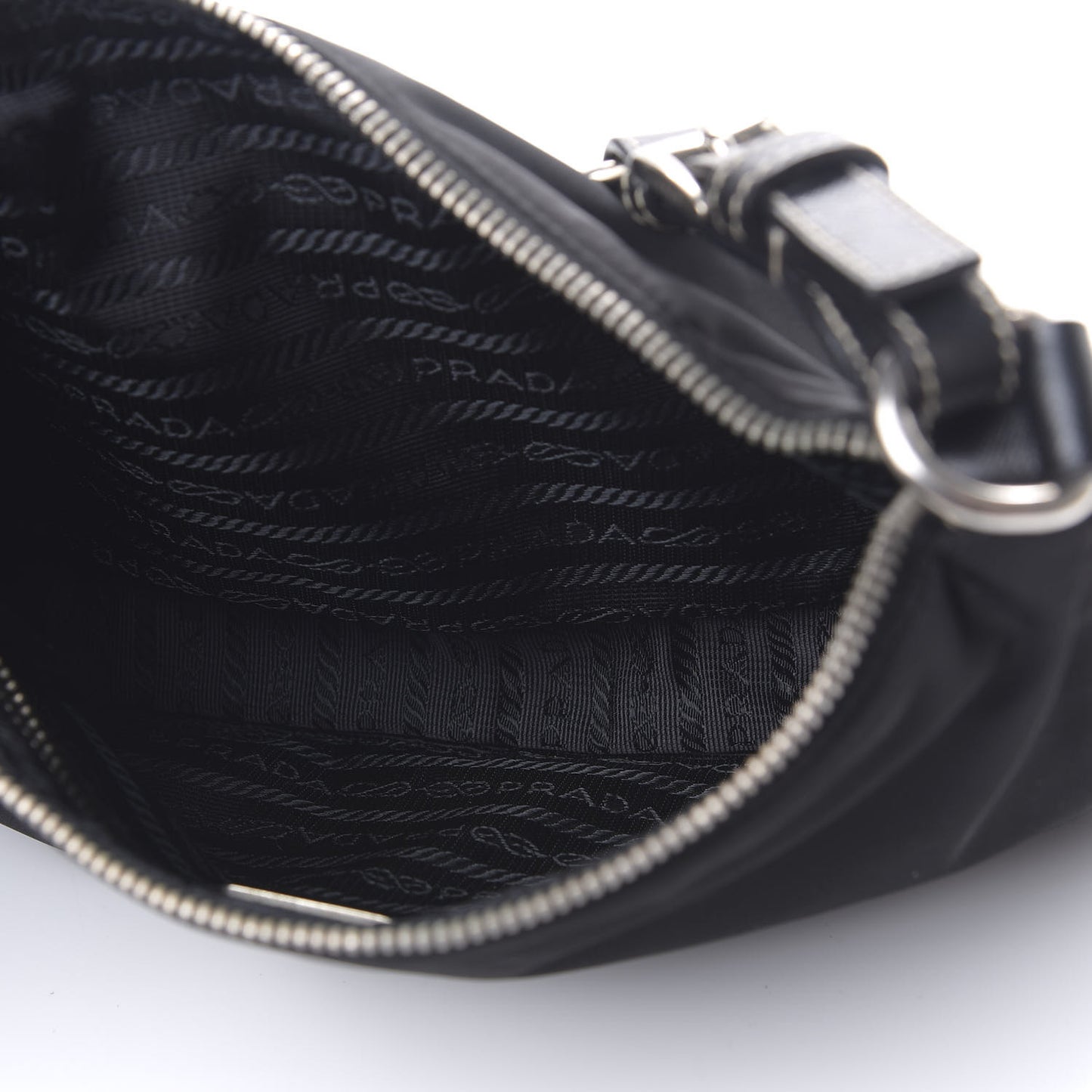 Tessuto Nylon Saffiano Shoulder Bag Black
