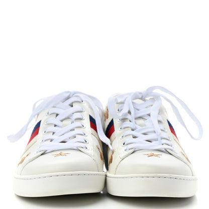 Gucci Calfskin Bee Star Embroidered Sylvie Web Ace Sneakers 40 White 2 of 7