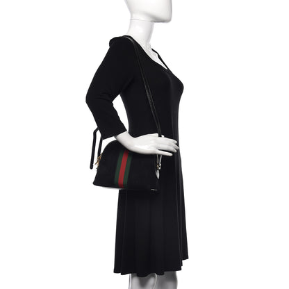 Gucci Suede Patent Web GG Small Ophidia Dome Shoulder Bag Black 2 of 16