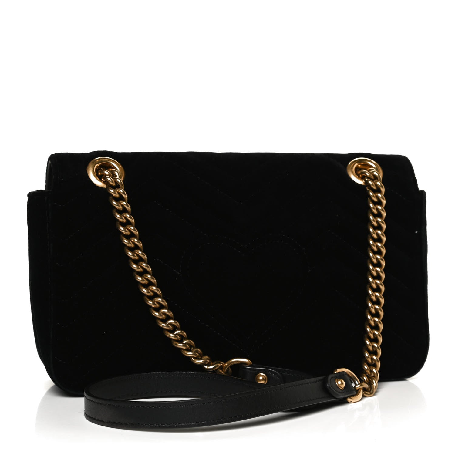 Gucci Velvet Matelasse Medium GG Marmont Shoulder Bag Black 3 of 13