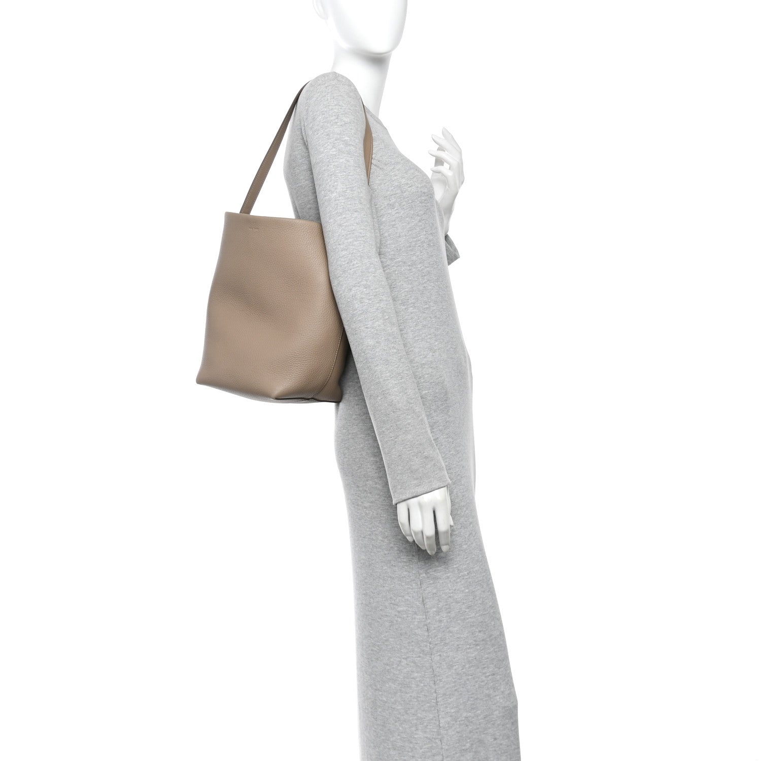 The Row Grained Calfskin Medium N/S Park Tote Dark Taupe 2 of 10