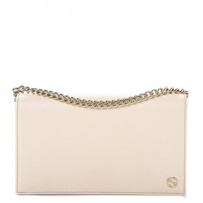 Gucci Textured Calfskin Medium Betty Chain Wallet White 1 of 8
