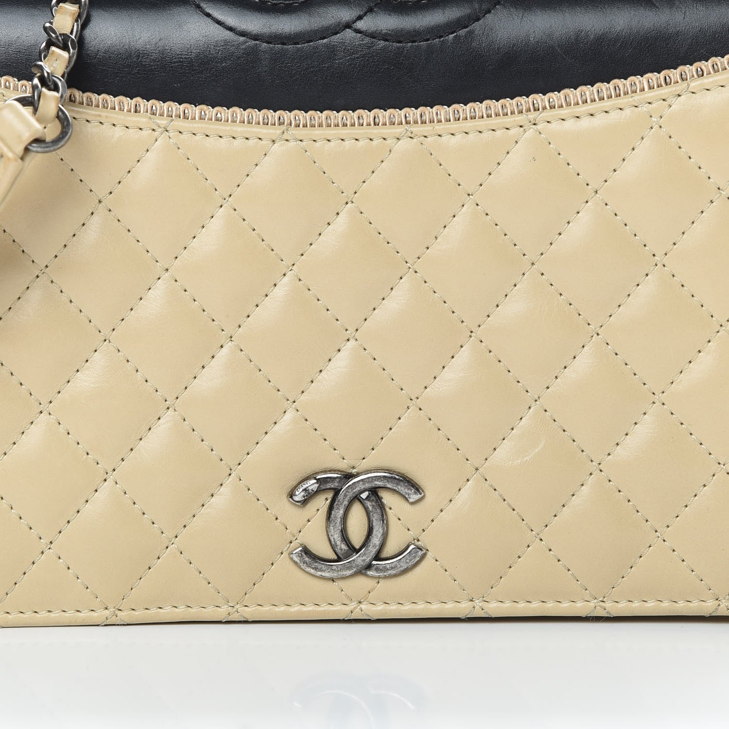 Chanel Calfskin Quilted Small Ballerine Flap Beige Black 8 of 16