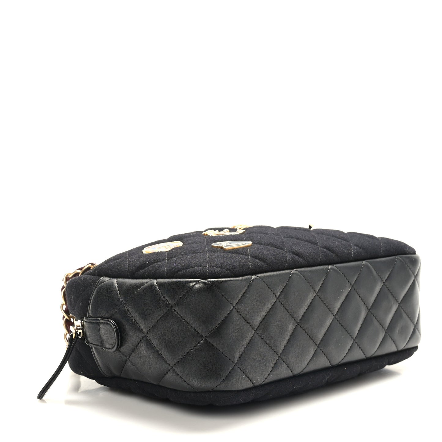 Felt Quilted Paris-Hamburg Charms Camera Case Black