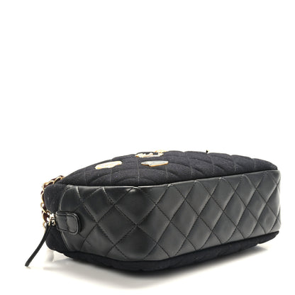 Chanel Felt Quilted Paris-Hamburg Charms Camera Case Black 4 of 9