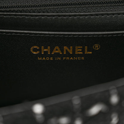 Chanel Wool Tweed Quilted Mini Rectangular Flap Black White 7 of 11