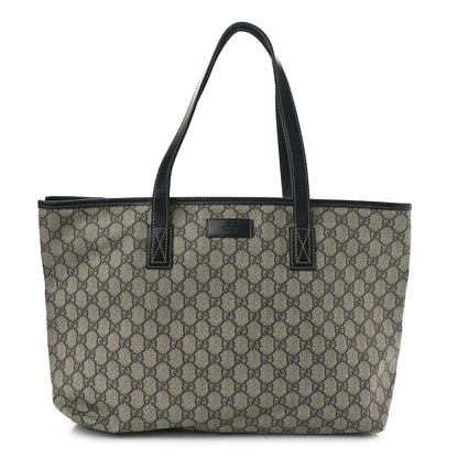 Gucci GG Supreme Monogram Medium Zippered Shopping Tote Navy 1 of 10