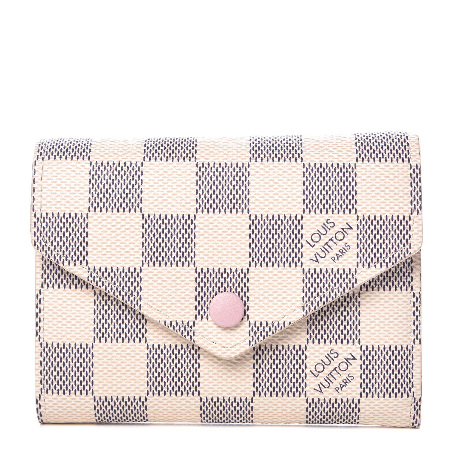 Louis Vuitton Damier Azur Victorine Wallet Rose Ballerine 1 of 7