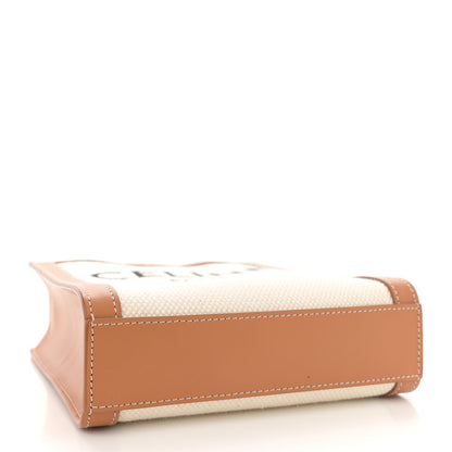Celine Canvas Calfskin Mini Vertical Cabas Natural Tan 4 of 9