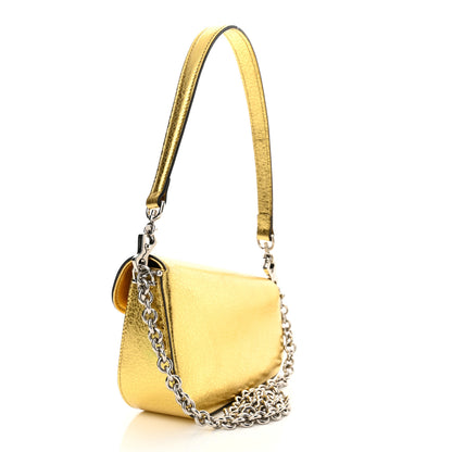 Gucci Metallic Calfskin Mini Horsebit 1955 Asymmetric Shoulder Bag Gold 3 of 11