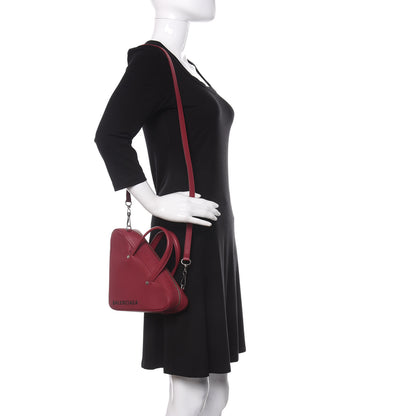 Balenciaga Shiny Day Calfskin XS Triangle Chain Duffle Rouge Grenat 2 of 9