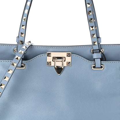 Valentino Garavani Vitello Small Rockstud Tote Grey 7 of 9