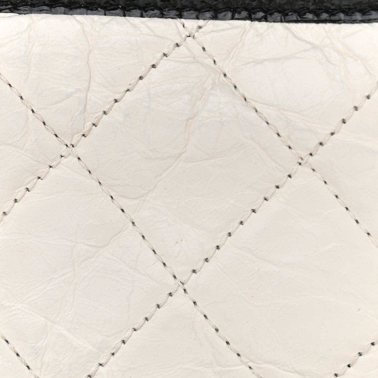 Aged Calfskin Quilted Small Gabrielle Hobo Black White