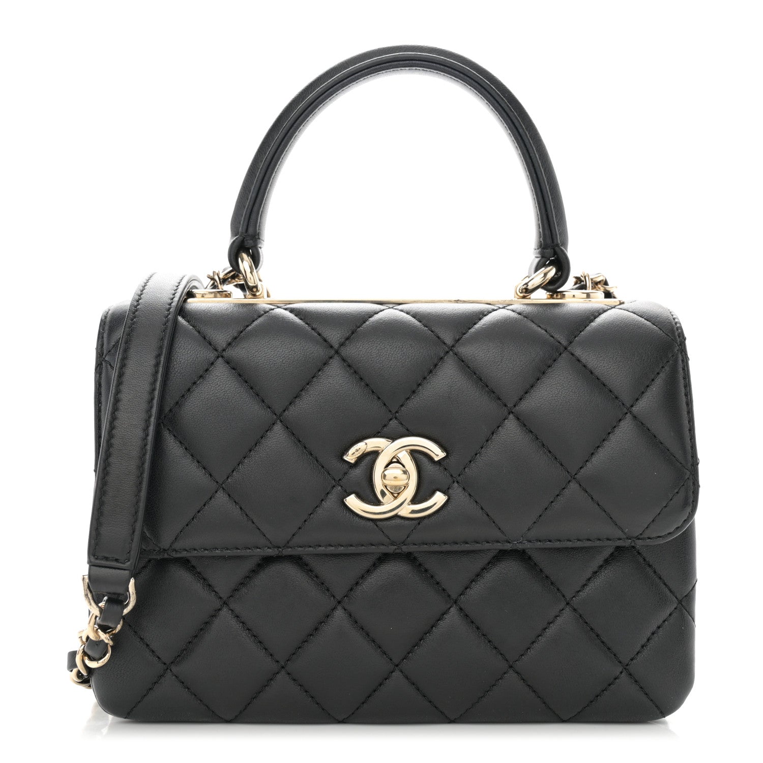Chanel Lambskin Quilted Mini Trendy CC Dual Handle Flap Bag Black 1 of 10