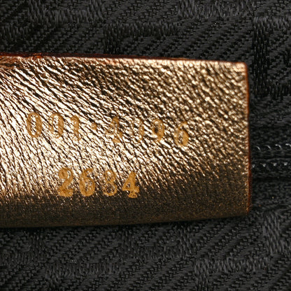 Gucci Metallic Calfskin Bamboo Handle Jackie O Hobo Gold 7 of 10