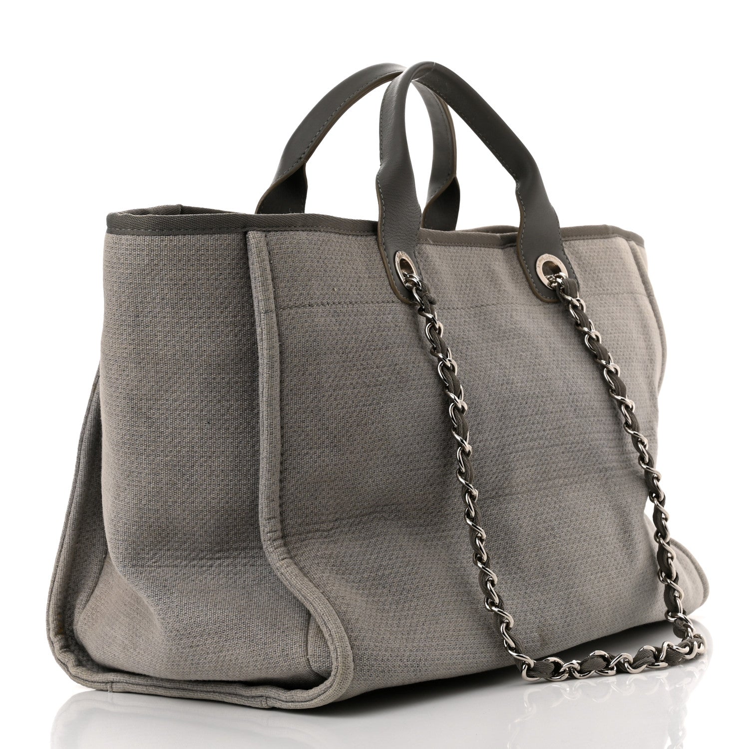 Chanel Canvas Large Deauville Tote Grey 3 of 11
