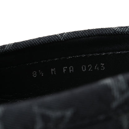 Louis Vuitton Monogram Denim Mens LV Driver Moccasin Loafers 8.5 Black 9 of 10