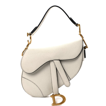 Christian Dior Grained Calfskin Mini Saddle Bag White 1 of 10