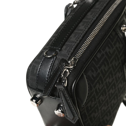 Fendi Recycled Fabric Jacquard Vitello Astro Micro FF Mini Trolley Bag Asfalto Black 14 of 15