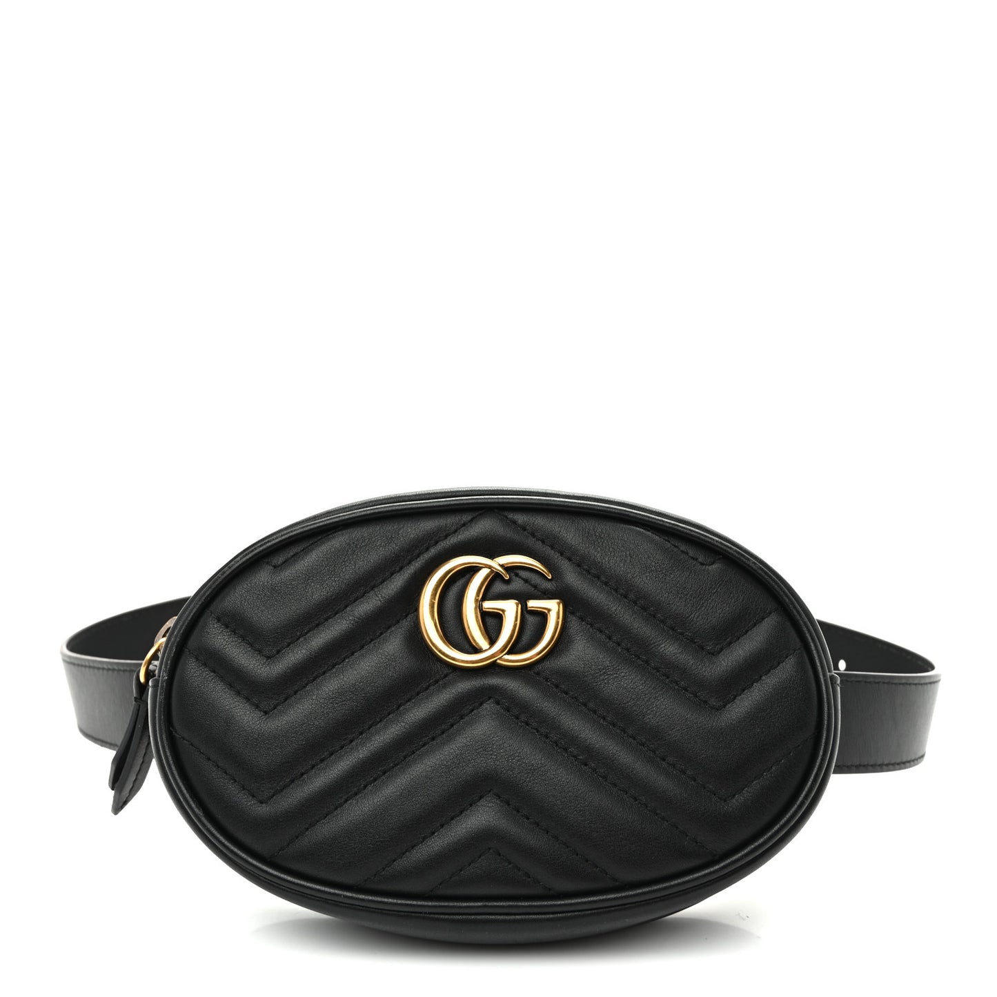 Calfskin Matelasse GG Marmont Belt Bag 75 30 Black