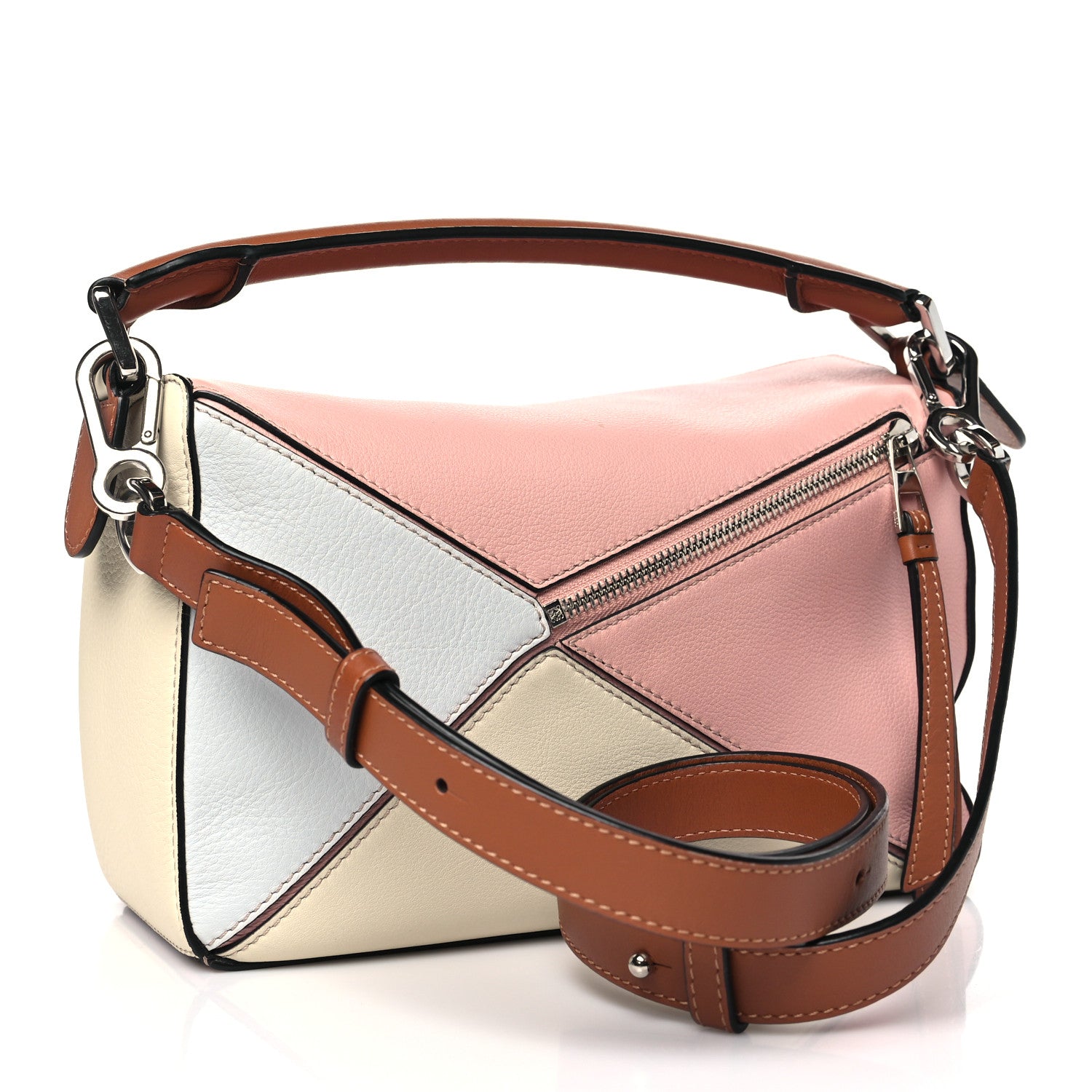 Loewe Calfskin Small Puzzle Bag Soft Pink Tan White 3 of 9