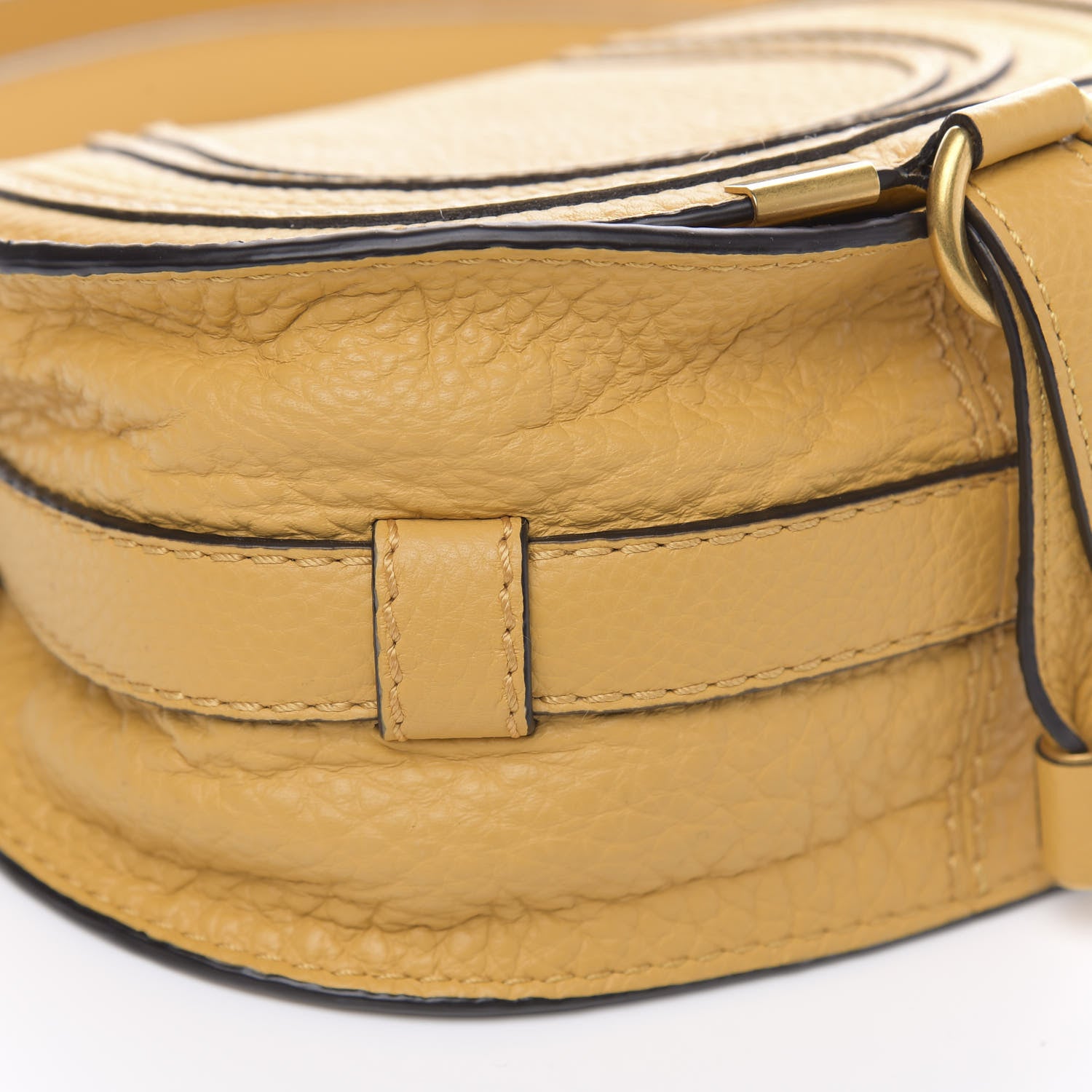 Chloe Calfskin Mini Marcie Round Crossbody Bag Honey Gold 7 of 9