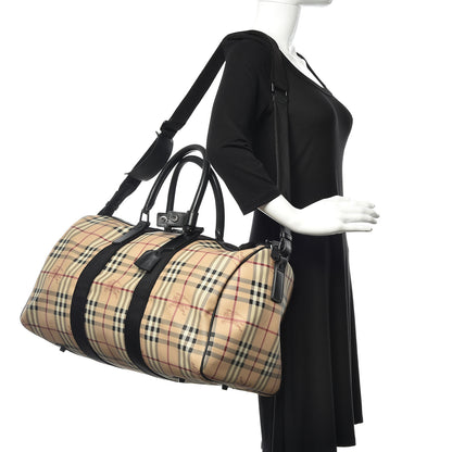 Burberry Haymarket Check Duffle Bag Black 2 of 12