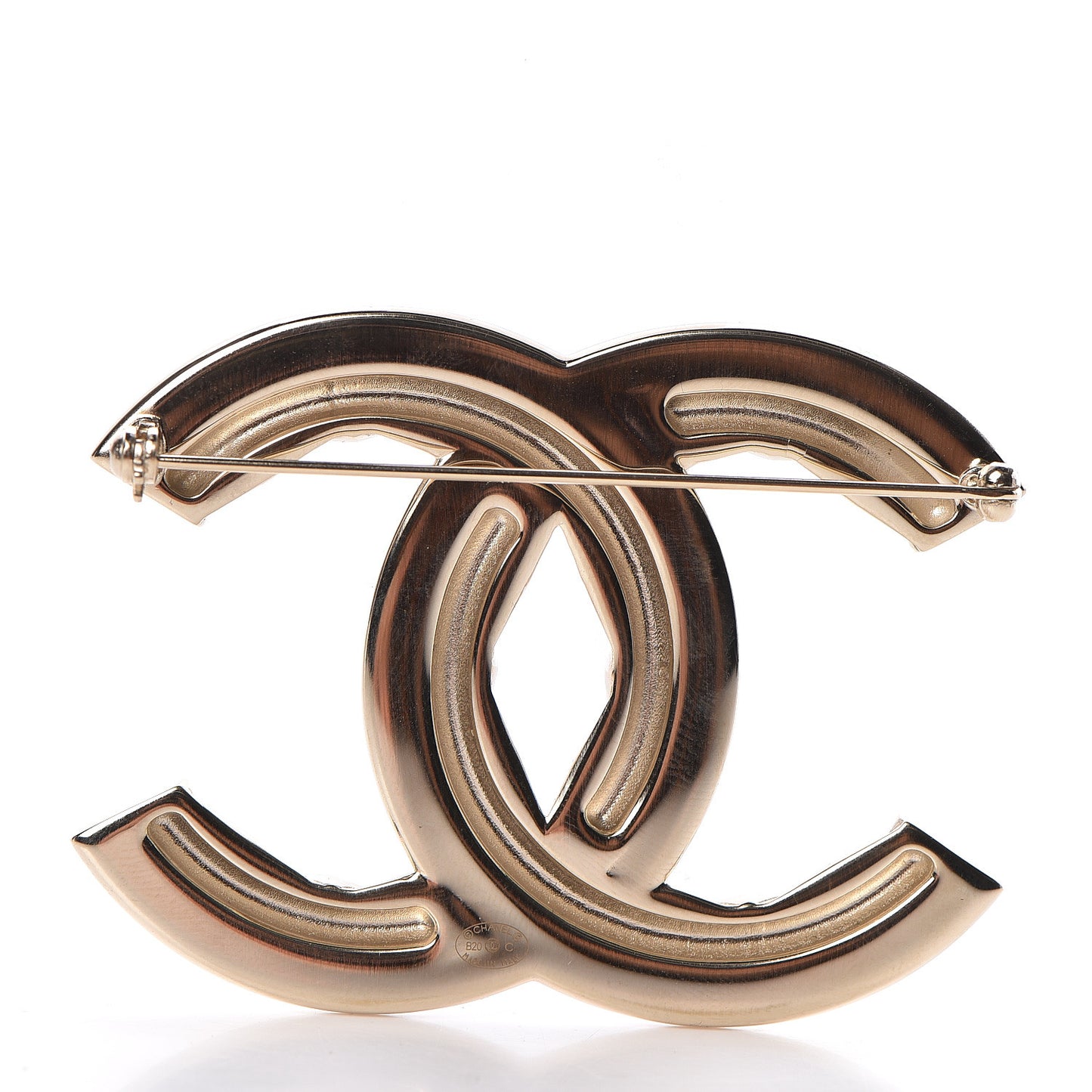 Baguette Crystal Quilted Vintage Allure CC Brooch Gold