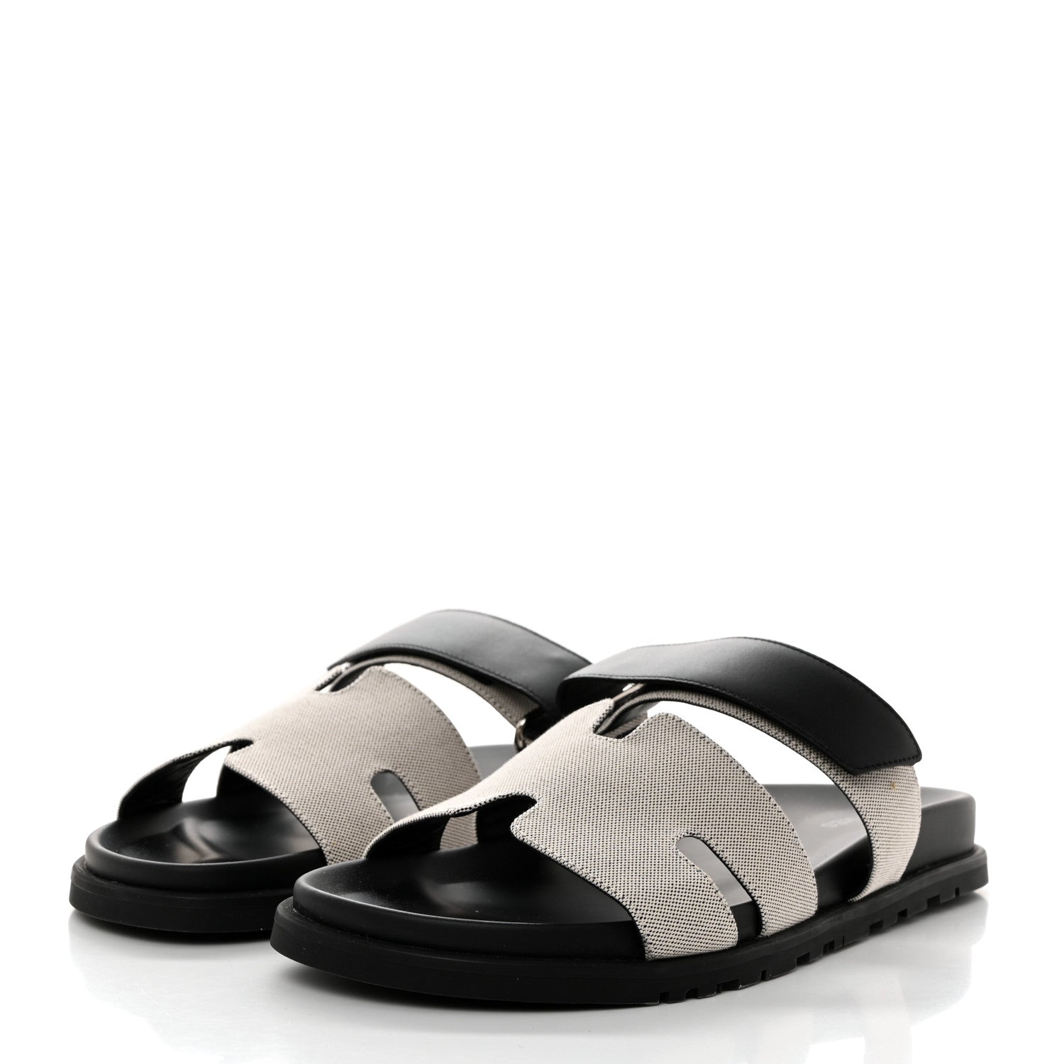 Hermes Toile De Coton Veau Lisse Mens Chypre Sandals 43 Prunoir 3 of 9