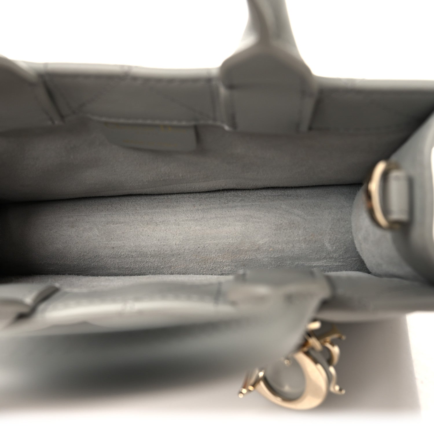 Christian Dior Calfskin Macrocannage Mini Book Tote Grey 5 of 10