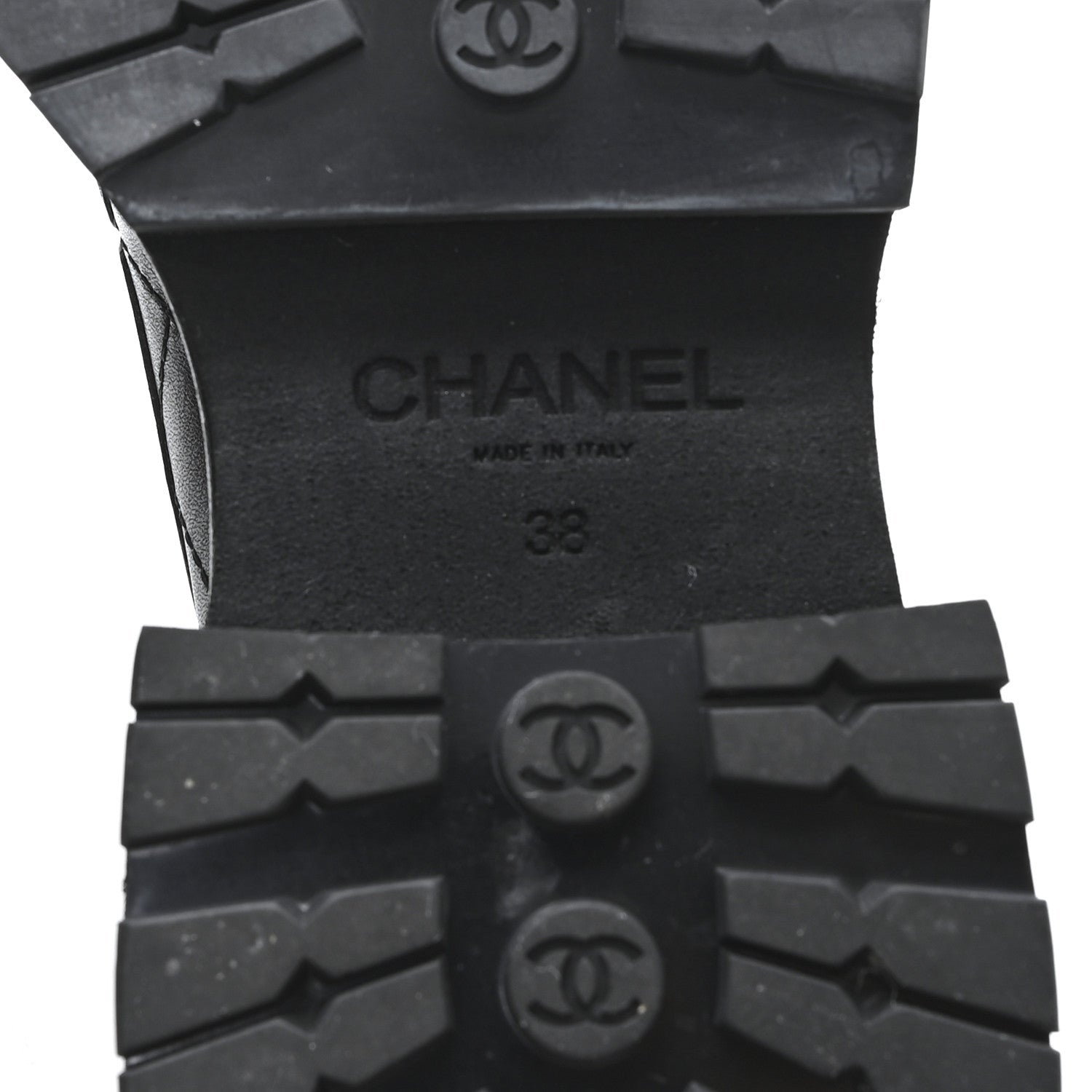 Chanel Calfskin Quilted CC Mocassin Loafers 38 Black 7 of 10