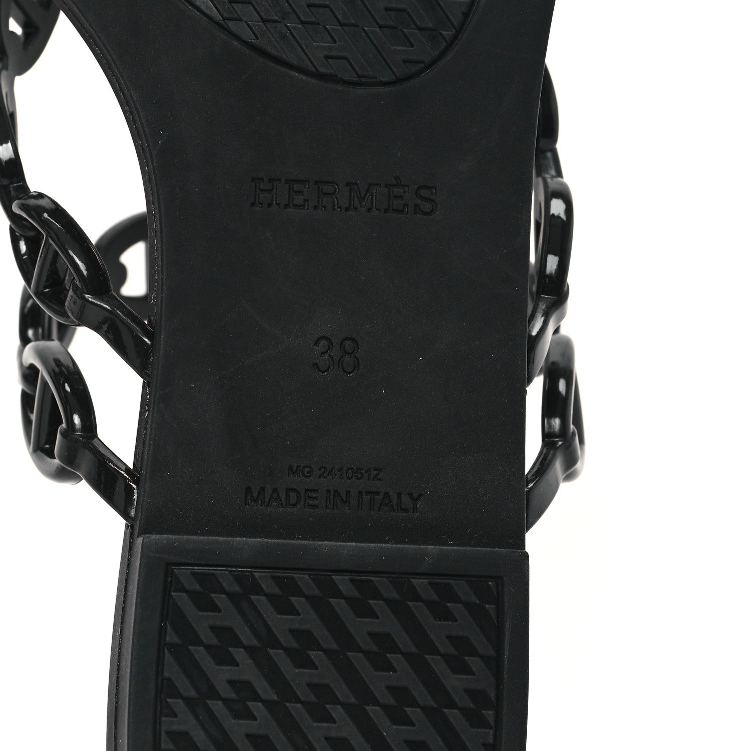 Hermes Rubber Chaine d'Ancre Island Sandals 38 Black 7 of 9