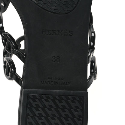 Hermes Rubber Chaine d'Ancre Island Sandals 38 Black 7 of 9
