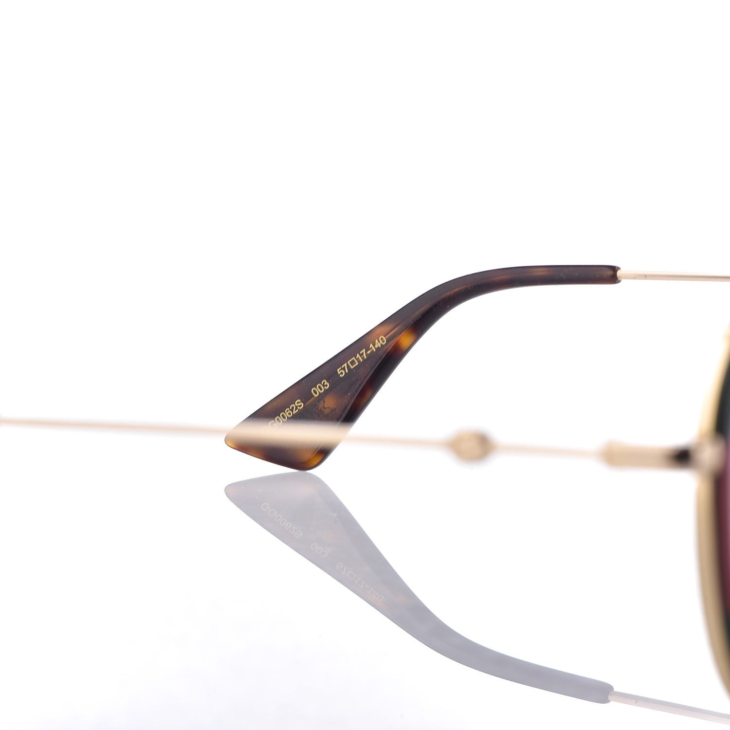 Gucci Web Aviator Sunglasses GG0062S Green Red 6 of 7