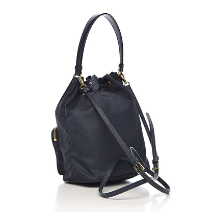 Prada Saffiano Tessuto Nylon Mini Bucket Crossbody Bag Blue 3 of 11