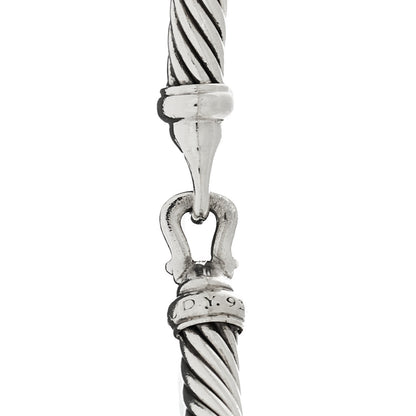 David Yurman Sterling Silver Diamond 5mm Cable Buckle Bracelet 3 of 3