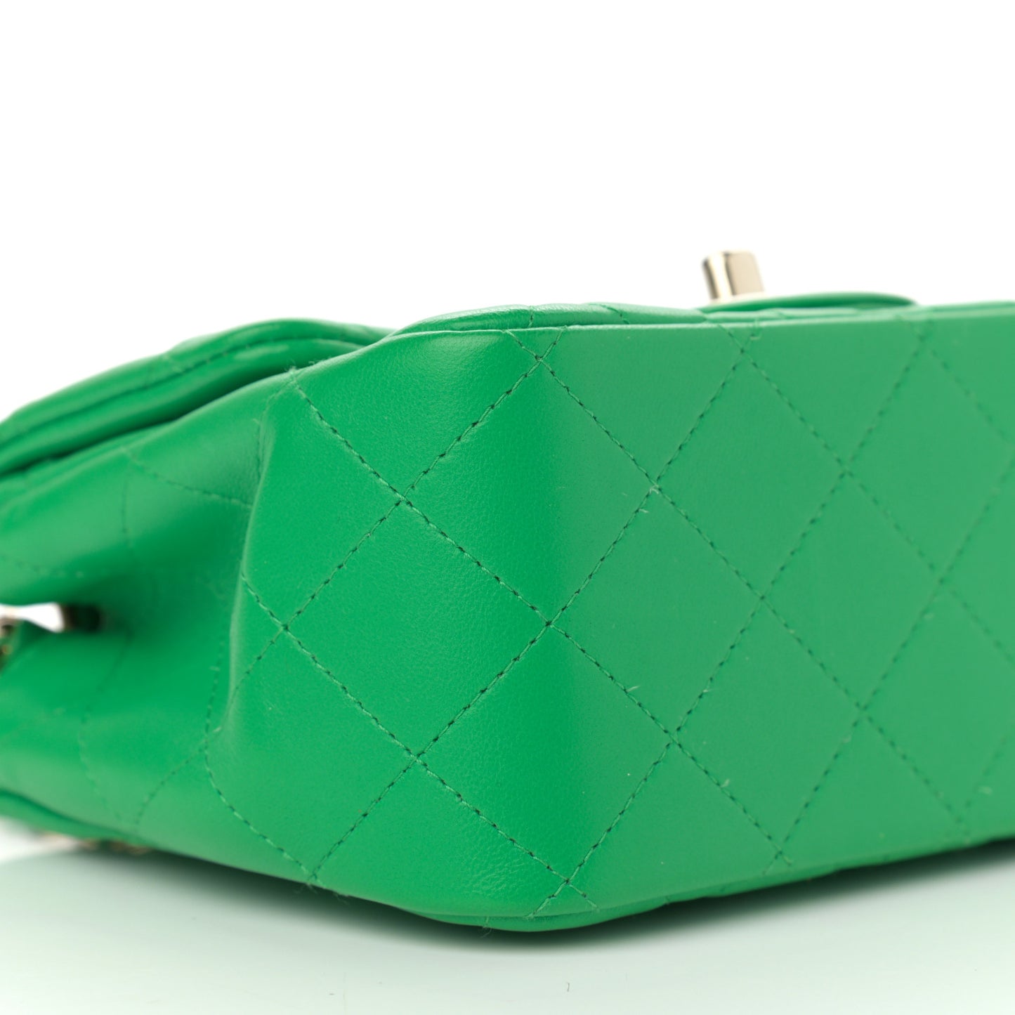 Lambskin Quilted Mini Square Flap Green