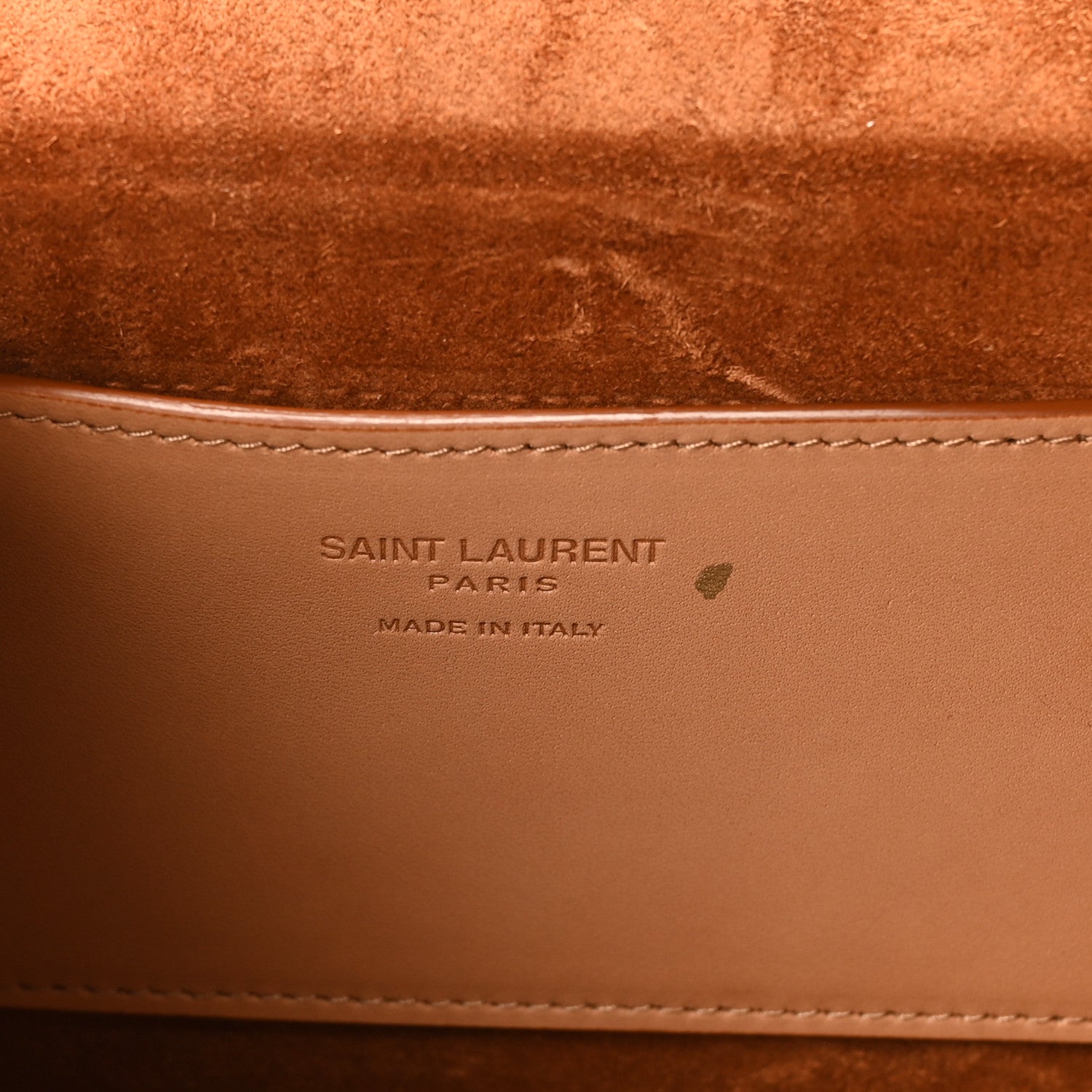 Saint Laurent Calfskin Monogram Take Away Box Dusty Vintage Brown Gold 5 of 9