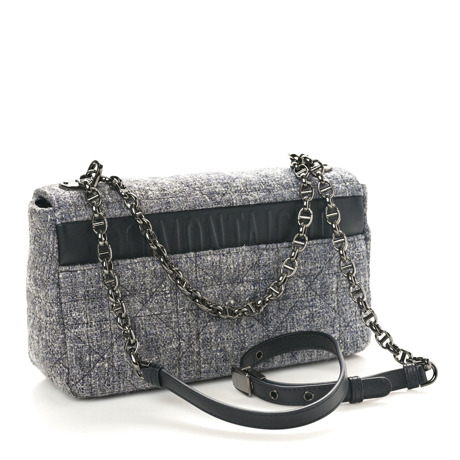 Christian Dior Tweed Macrocannage Medium Caro Bag Black 2 of 10