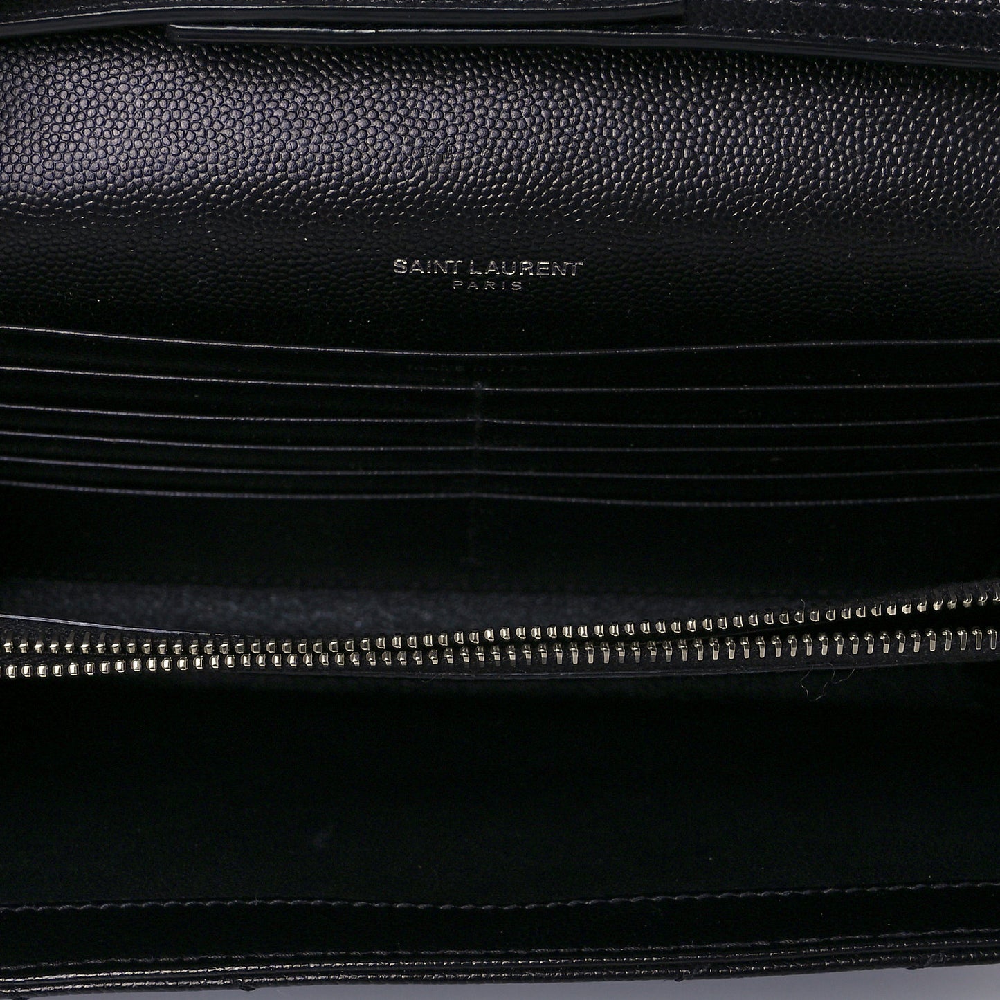 Grain De Poudre Matelasse Chevron Monogram Chain Wallet Black