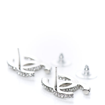 Chanel Crystal CC Earrings Silver 4 of 5