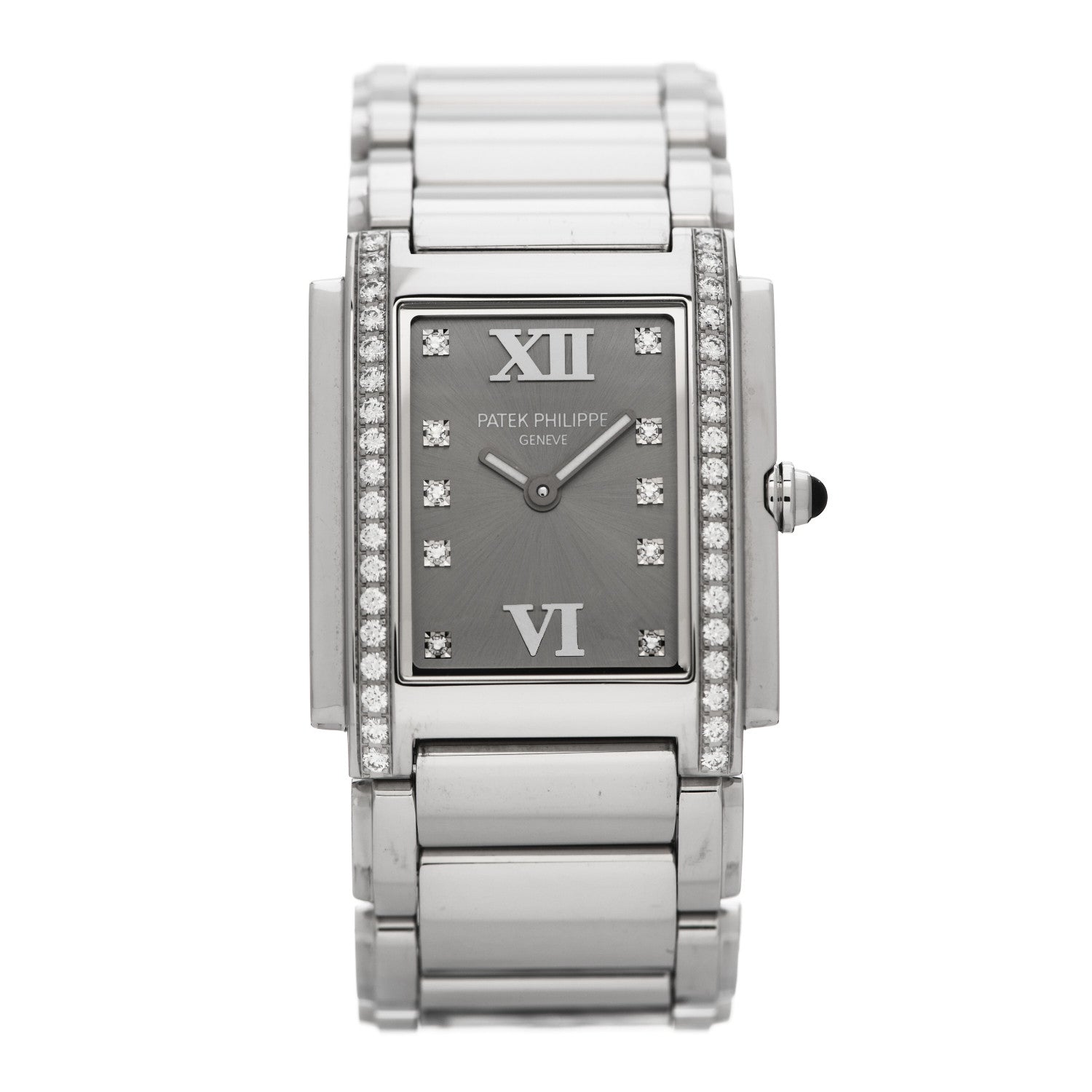 Patek Philippe Stainless Steel Diamond 25mm Twenty-4 Quartz Watch Eternal Gray 4910/010 1 of 4