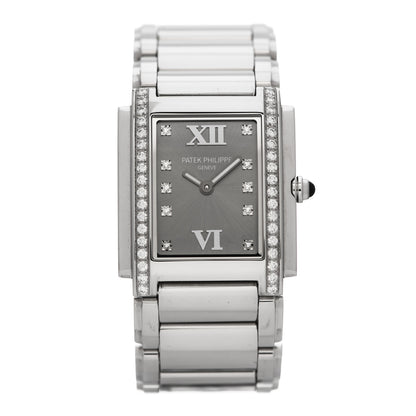 Patek Philippe Stainless Steel Diamond 25mm Twenty-4 Quartz Watch Eternal Gray 4910/010 1 of 4